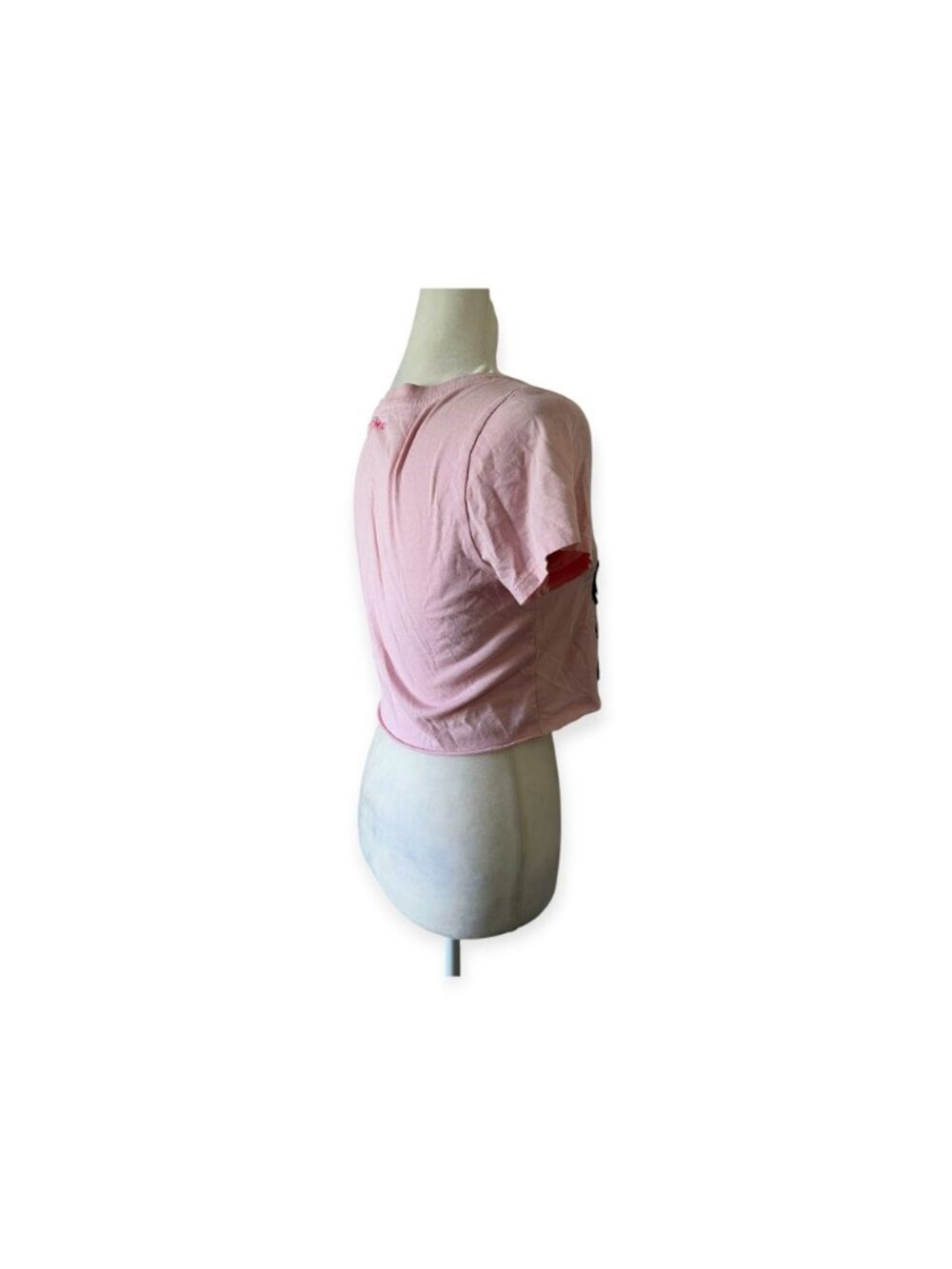Vintage Coach Poppy Pink Heart Graphic Crop T-Shirt Womens S Rare Y2K Graffiti - Picture 7 of 14